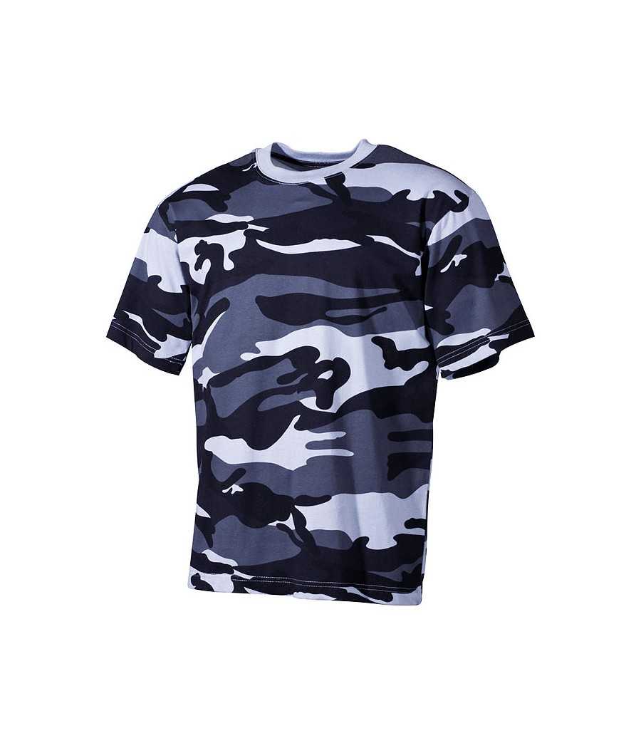 Tee-shirt coton bleu style US Army coupe classique