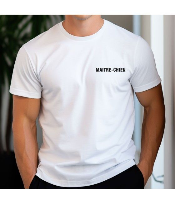 TEE SHIRT MAITRE CHIEN BLANC