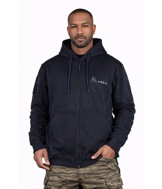 SWEAT SHIRT ZIPPÉ À CAPUCHE MARINE FRENCH FORCES