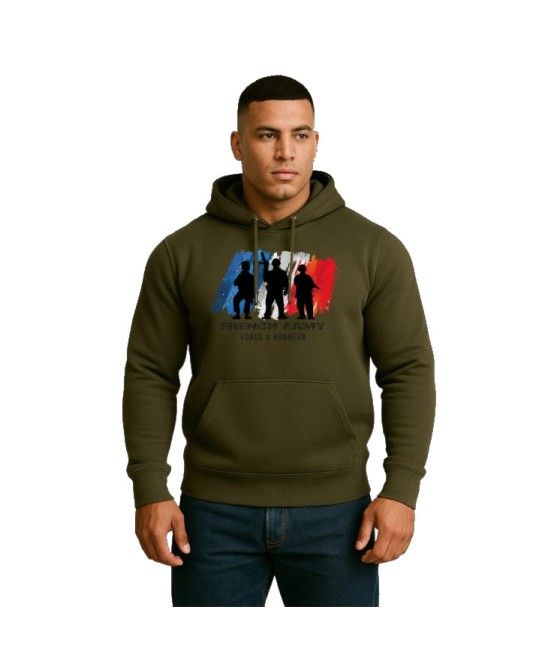 SWEAT SHIRT À CAPUCHE KAKI...