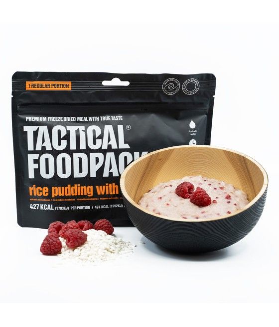 Dessert lyophilisé Tactical Foodpack riz au lait framboises ration outdoor