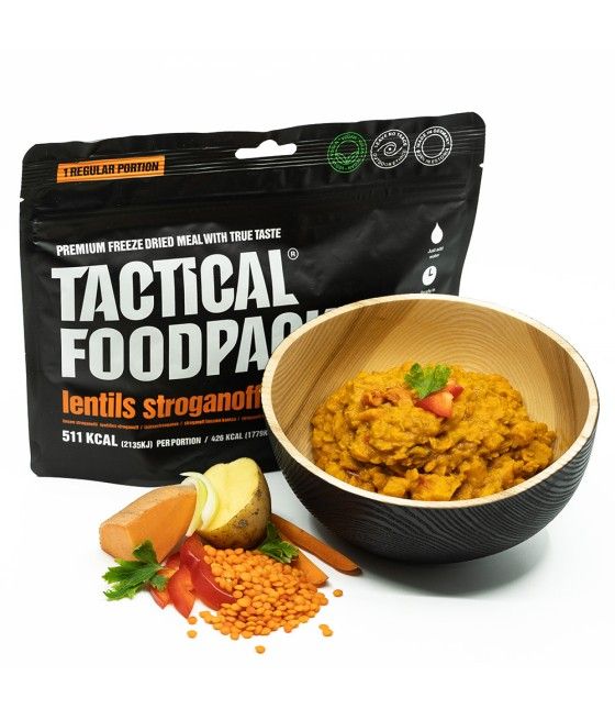 Tactical Foodpack lentilles Stroganoff repas lyophilisé végétalien randonnée