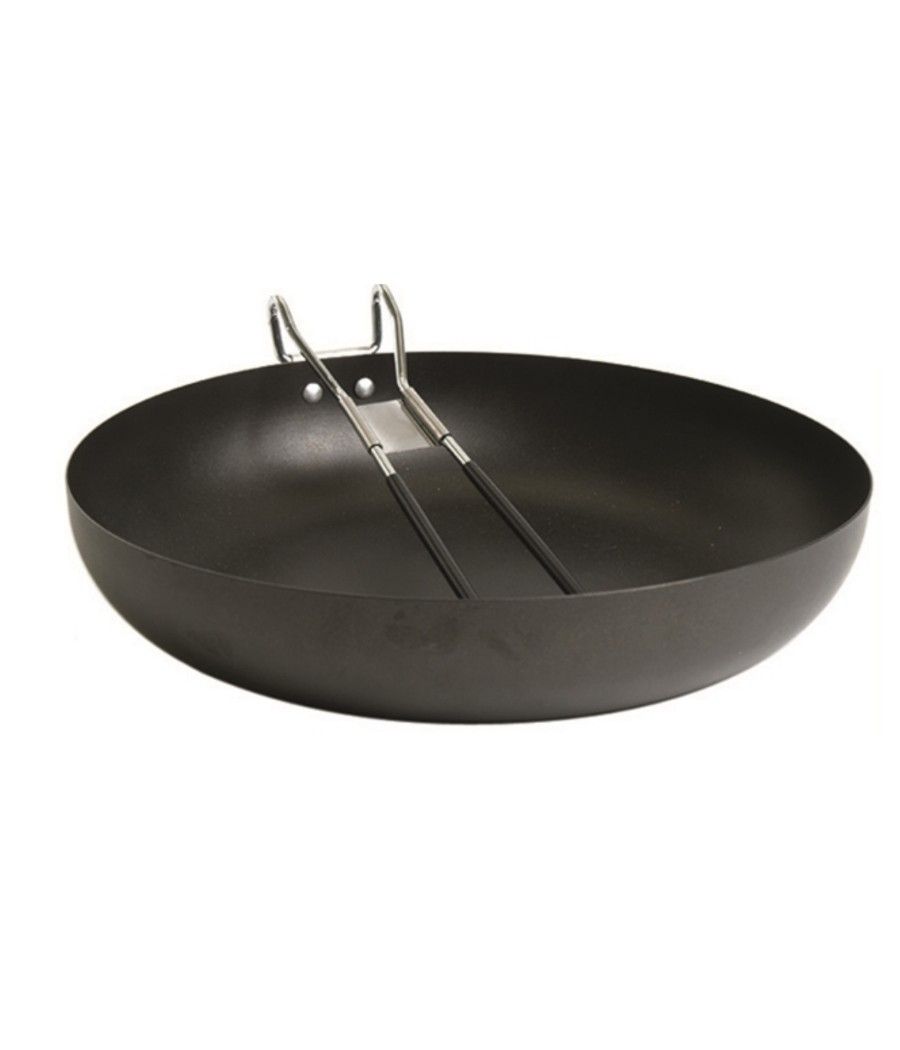 Poêle de camping avec poignée pliante pour rangement compact