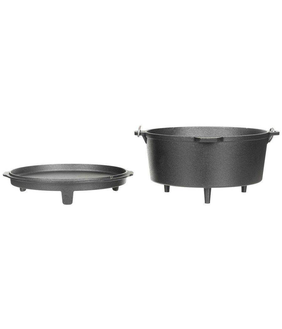 Dutch Oven en fonte avec couvercle utilisable comme poêle