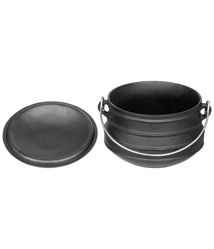 Marmite de bivouac en fonte avec couvercle