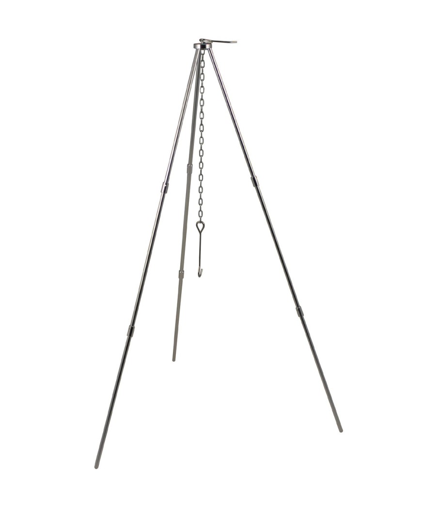 Trépied de cuisson compact 80 cm pour feu de camp et bivouac