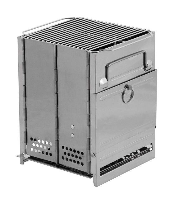 Petit réchaud à bois Fusée pliable en acier inoxydable