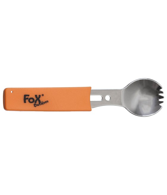 COUVERT SPORK MULTIFONCTION INOX POIGNÉE ORANGE