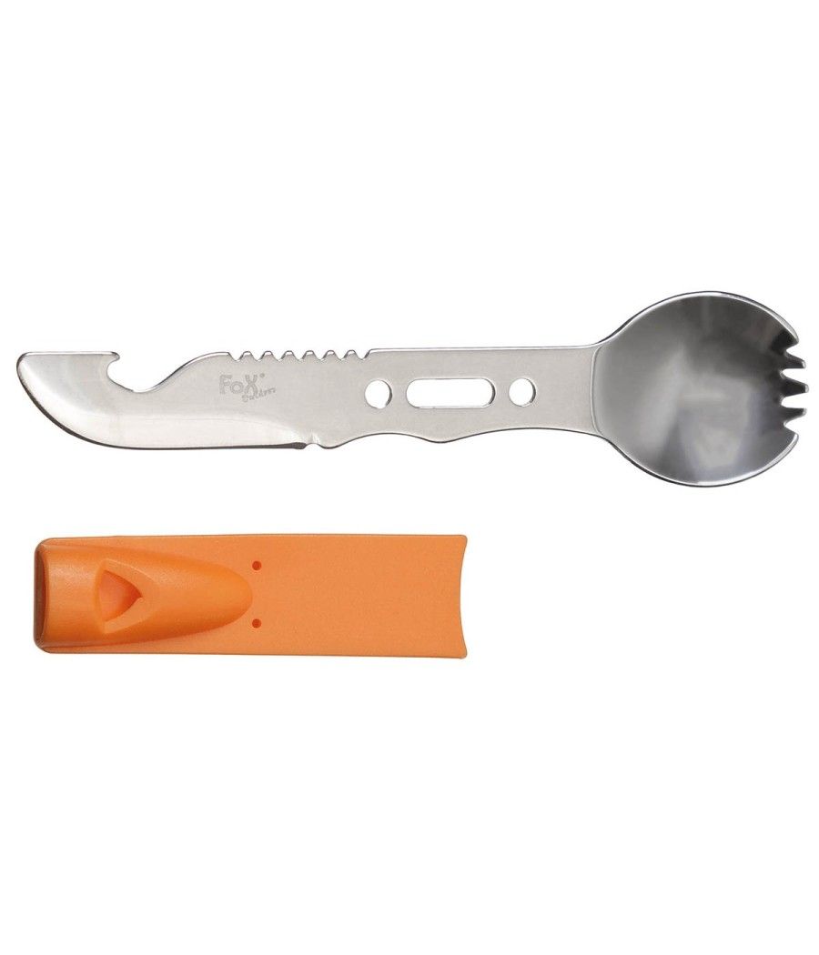 Spork outdoor avec couteau ouvre-bouteille et sifflet de survie