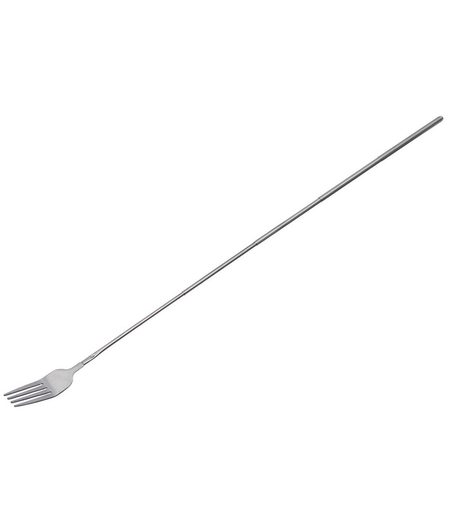 Fourchette camping extensible inox pour barbecue et bivouac