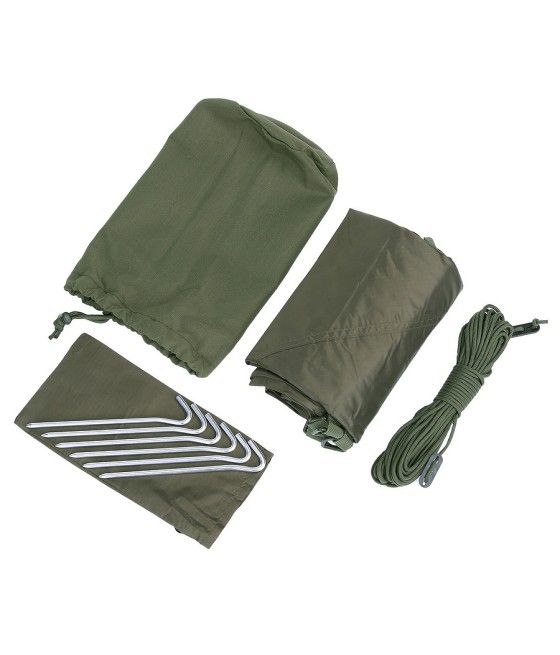 Bâche de terrain kaki avec accessoires inclus