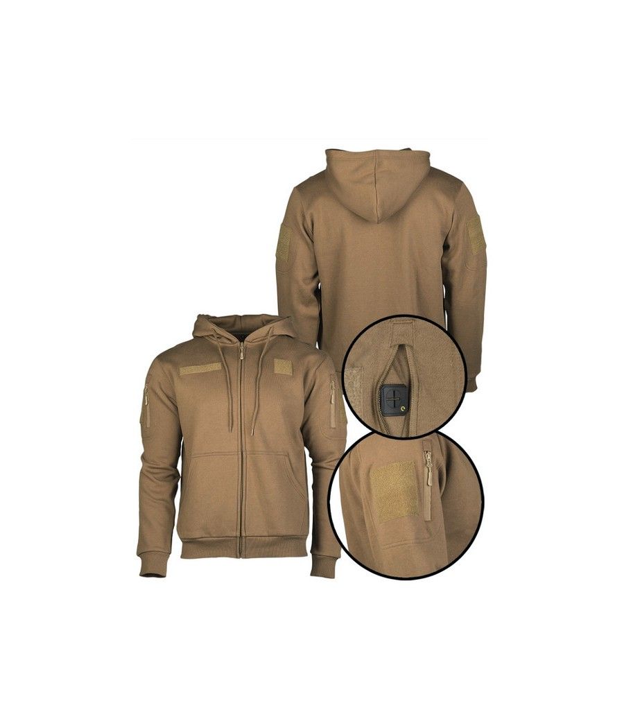 SWEAT SHIRT TACTIQUE A CAPUCHE COYOTE