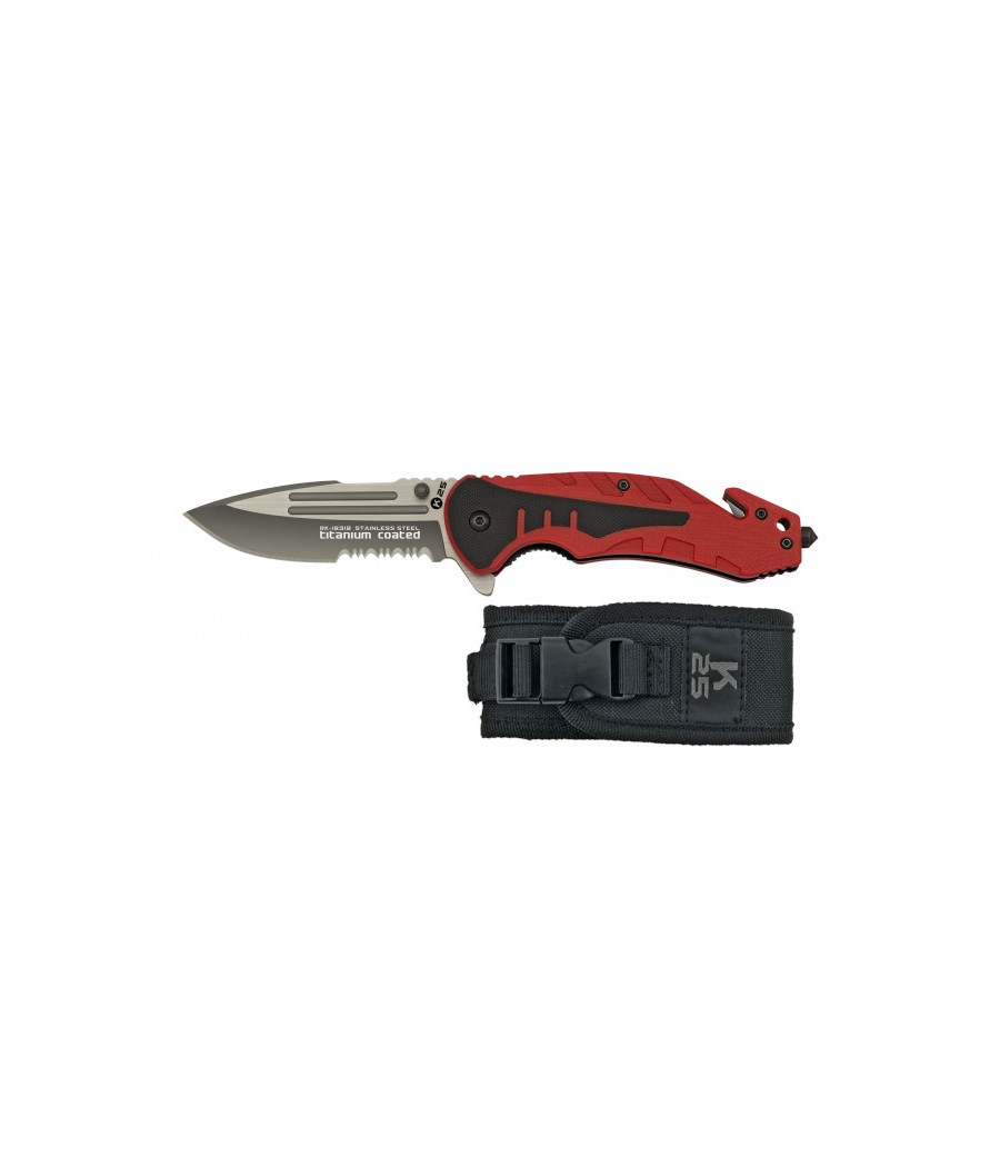 COUTEAU PLIANT G10 ROUGE K25-18319