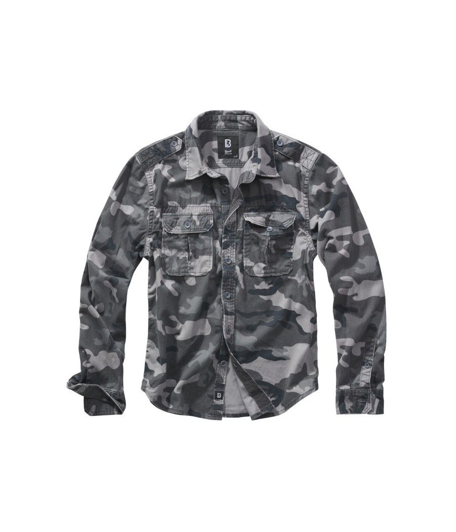 CHEMISE VINTAGE CAMO NOIR BRANDIT CHEMISE VINTAGE CAMO NOIR BRANDIT
