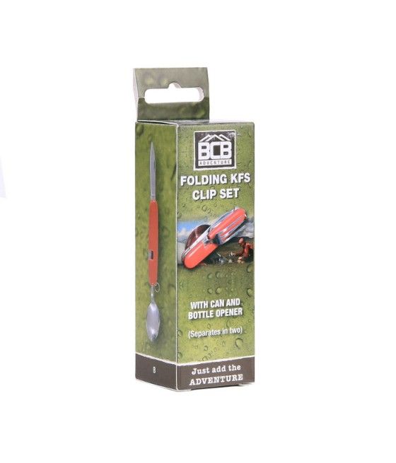 Set de couverts outdoor compact rouge pour randonnée camping pique-nique