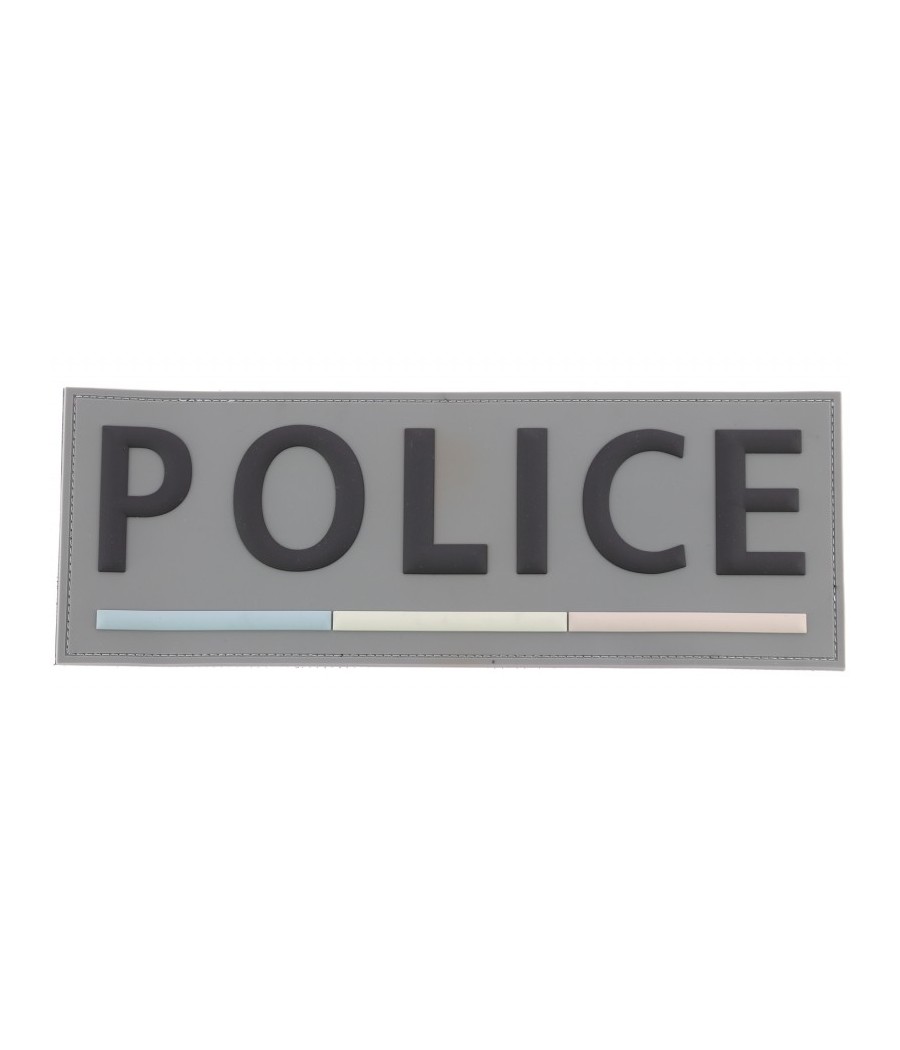 BANDEAU DORSAL POLICE FOND GRIS EN PVC BANDEAU DORSAL POLICE FOND GRIS EN PVC