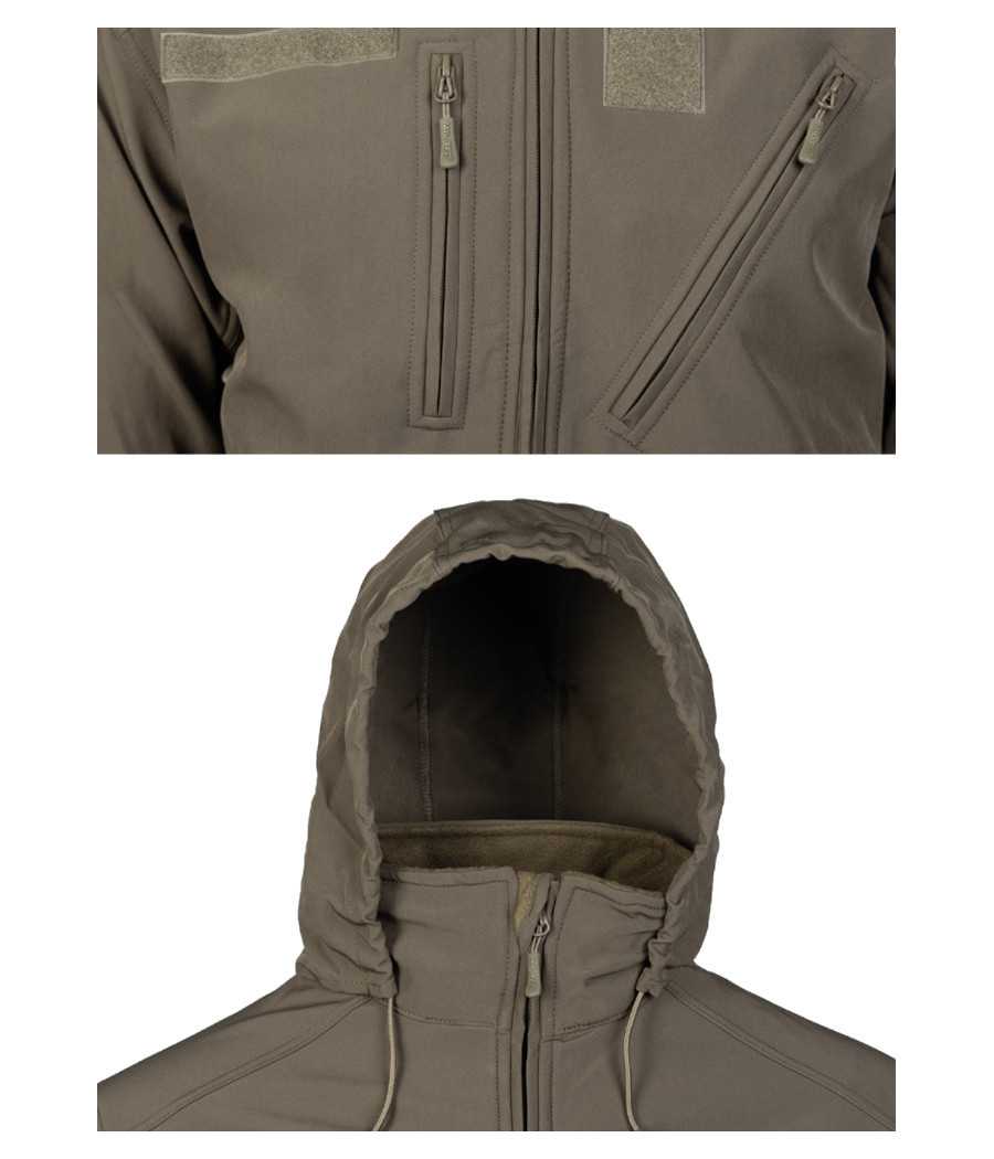 VESTE SOFTSHELL SCU 14 VERT OD DETAILS